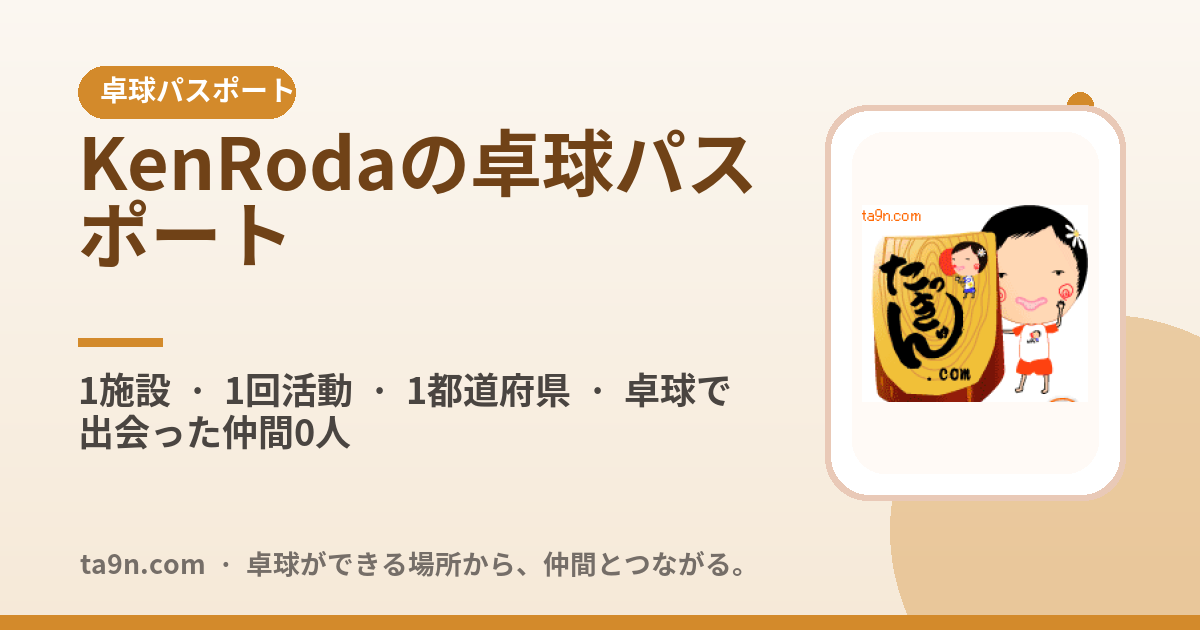 KenRodaさんの卓球パスポート